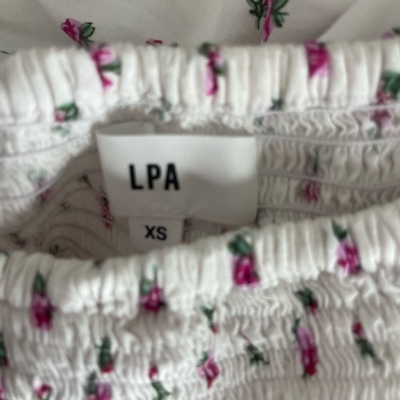 LPA Darlin Smocked Romantic Floral White Maxi Dress Women's Size XS - Picture 4 of 8